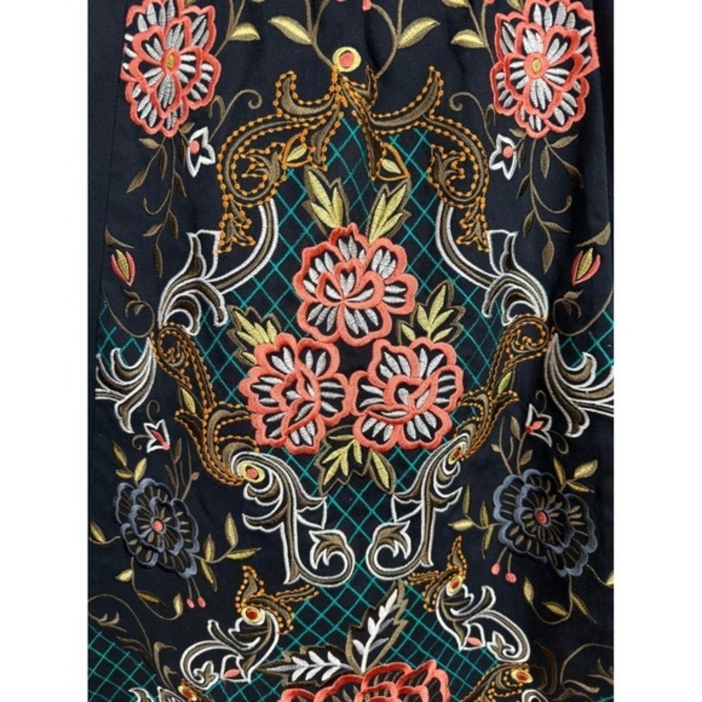 Moulinette Soeurs Embroidered Dress Sleeveless Black Floral Size 6 Party - Picture 3 of 6